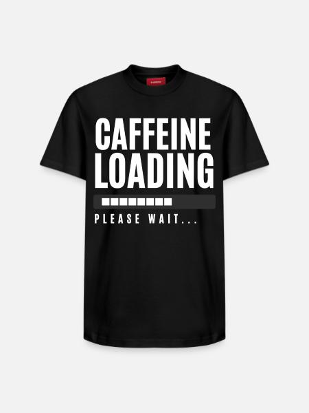 Caffeine Loading Please Wait - Relaxed Unisex Supima Cotton T-Shirt – by SPREAD - black