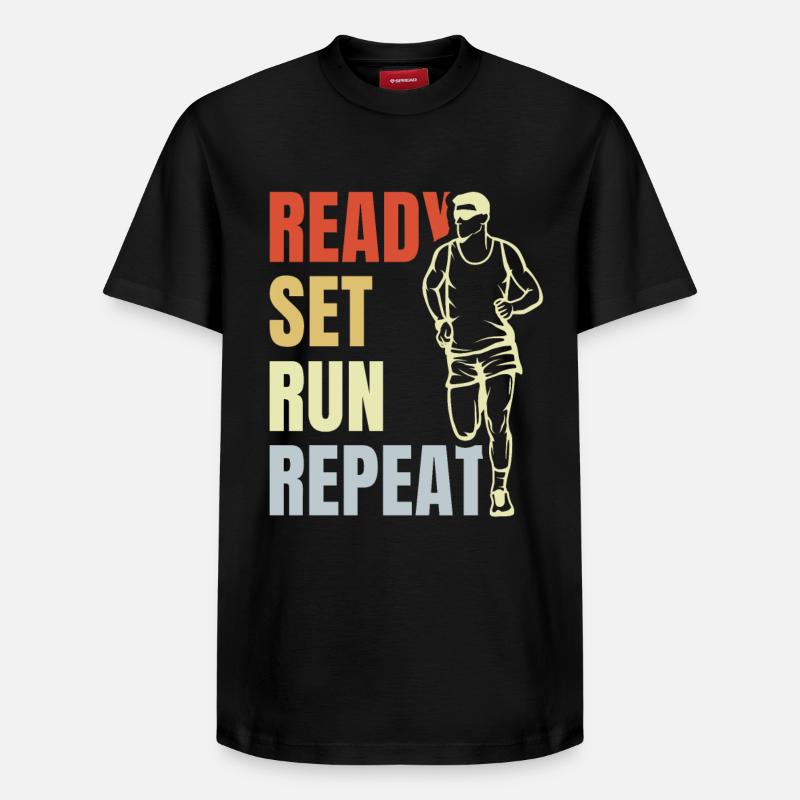 Répétition d’exécution prédéfinie - T-shirt unisexe décontracté en coton Supima – de SPREAD - noir