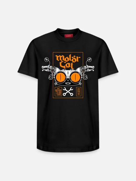 MOTORCAT 02 - T-shirt unisexe décontracté en coton Supima – de SPREAD - noir