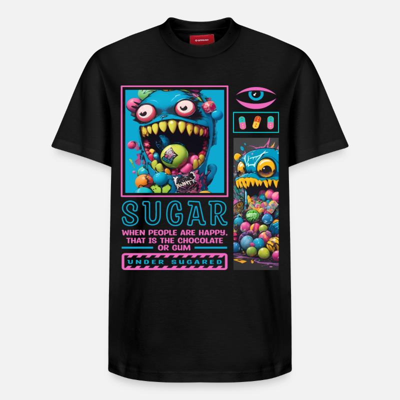 Monstres de bonbons - T-shirt unisexe décontracté en coton Supima – de SPREAD - noir