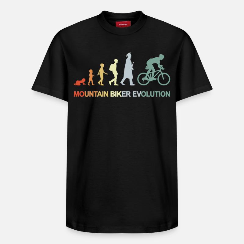Mountain Biker Evolution - Relaxed Unisex Supima Cotton T-Shirt – by SPREAD - black