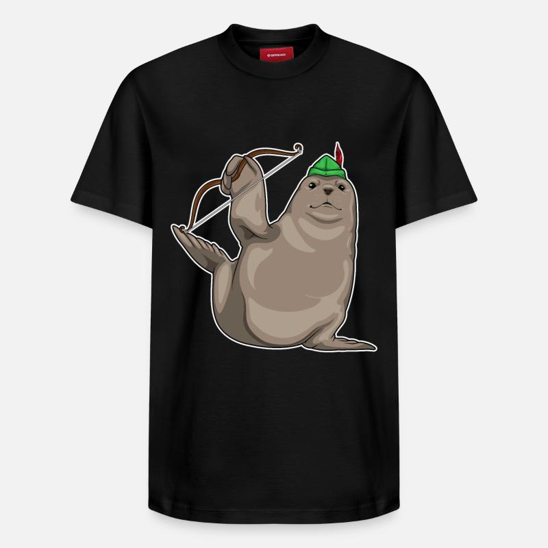 Arc de phoque - T-shirt unisexe décontracté en coton Supima – de SPREAD - noir