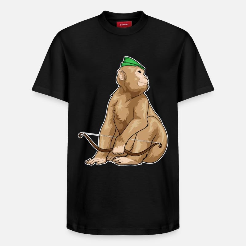 Arc Monkey Archer - T-shirt unisexe décontracté en coton Supima – de SPREAD - noir