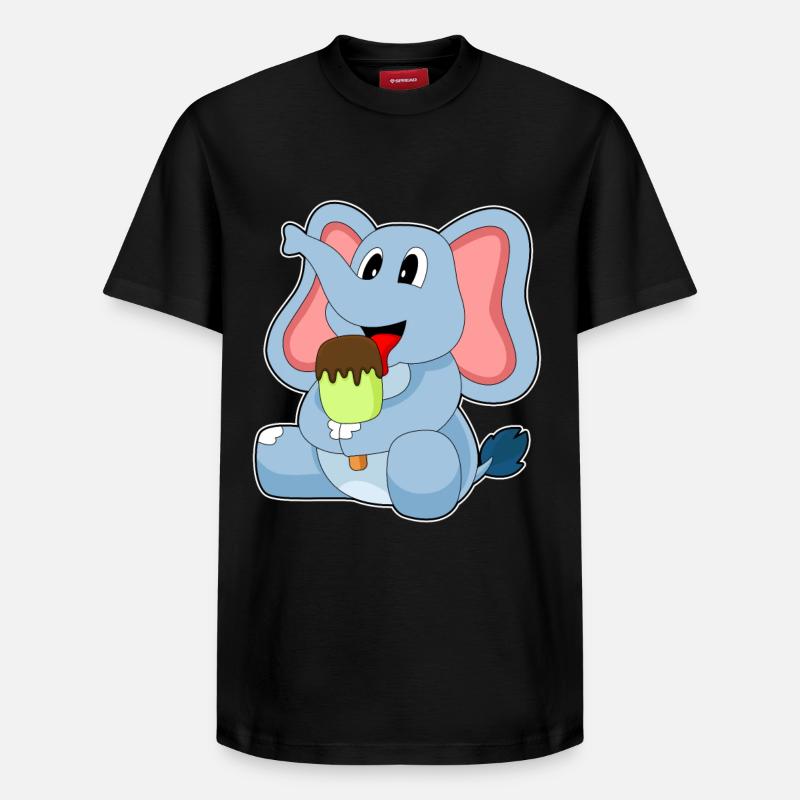 Popsicles d’éléphant - T-shirt unisexe décontracté en coton Supima – de SPREAD - noir