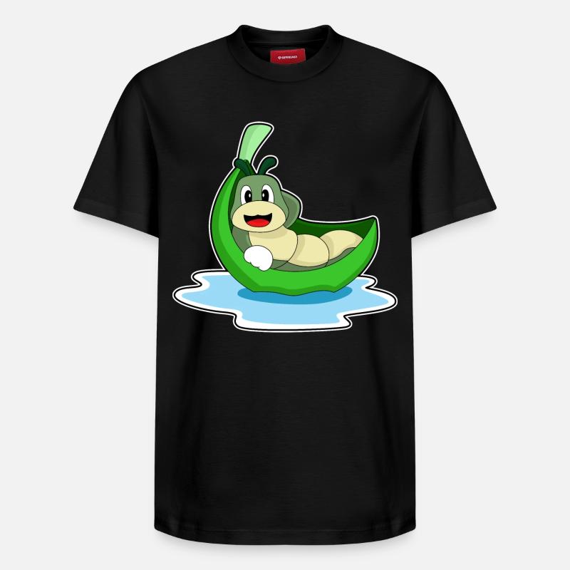 Caterpillar Leaf Boat - T-shirt unisexe décontracté en coton Supima – de SPREAD - noir