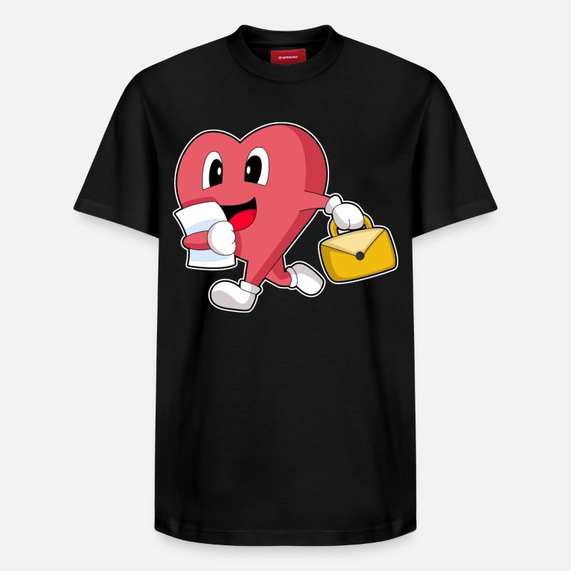Porte-documents Heart Secretary - T-shirt unisexe décontracté en coton Supima – de SPREAD - noir