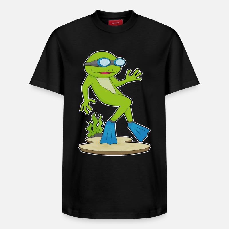 Plongeon de plongée de nage - T-shirt unisexe décontracté en coton Supima – de SPREAD - noir