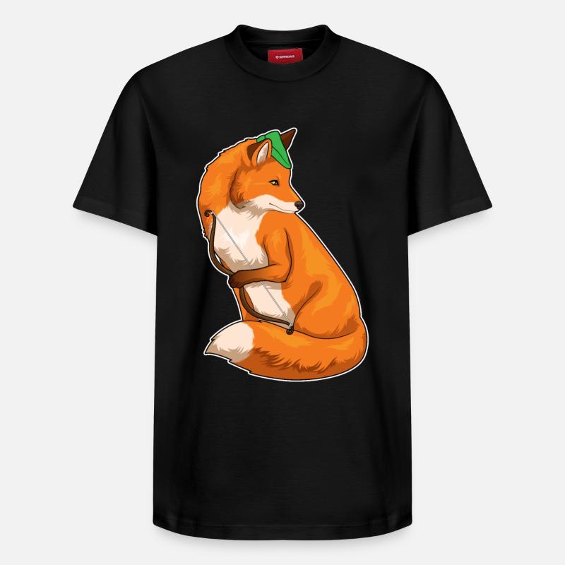 Fuchs Bogenschütze Bogen - Relaxed Unisex Supima Cotton T-Shirt – von SPREAD - Schwarz