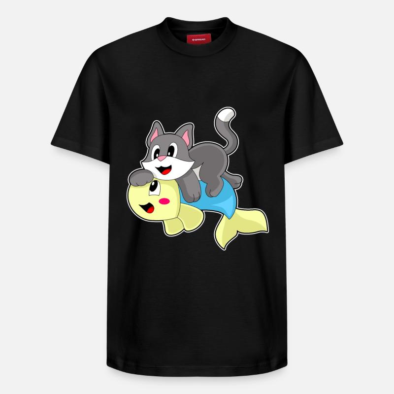 Poisson-chat - T-shirt unisexe décontracté en coton Supima – de SPREAD - noir