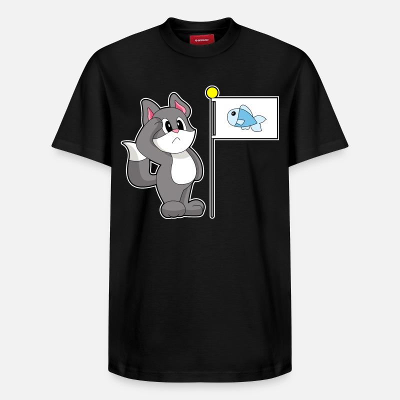 Drapeau de chat - T-shirt unisexe décontracté en coton Supima – de SPREAD - noir