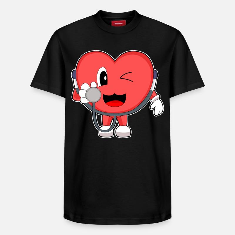 Stéthoscopes cardiologues - T-shirt unisexe décontracté en coton Supima – de SPREAD - noir