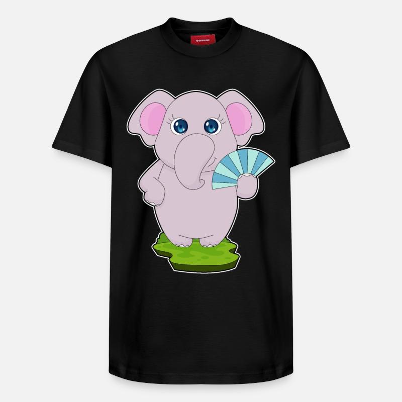 Éventail de main d’éléphant - T-shirt unisexe décontracté en coton Supima – de SPREAD - noir
