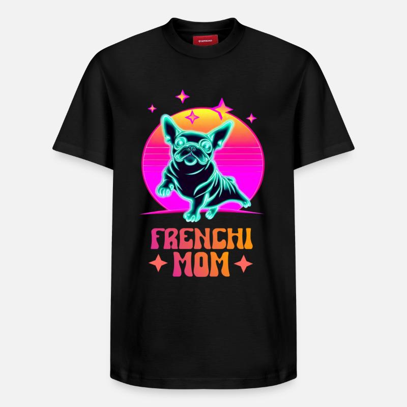 Maman Frenchie - T-shirt unisexe décontracté en coton Supima – de SPREAD - noir