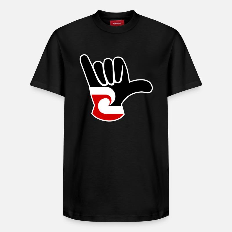 Drapeau maori Shaka - T-shirt unisexe décontracté en coton Supima – de SPREAD - noir