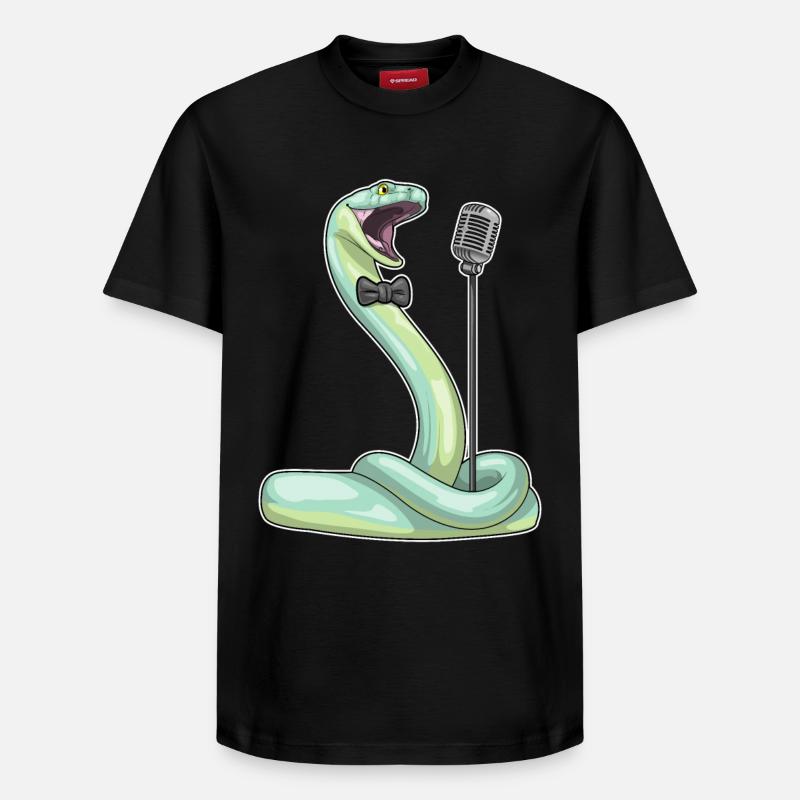 Snake Singer Microphone Musique - T-shirt unisexe décontracté en coton Supima – de SPREAD - noir