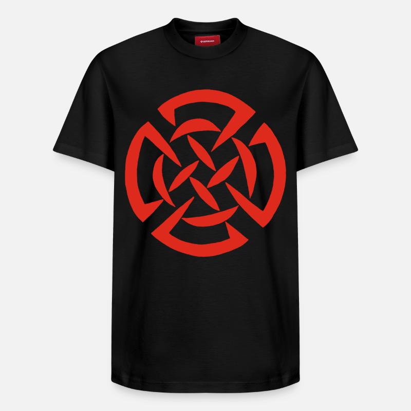 Rotes keltisches Graffiti - Relaxed Unisex Supima Cotton T-Shirt – von SPREAD - Schwarz