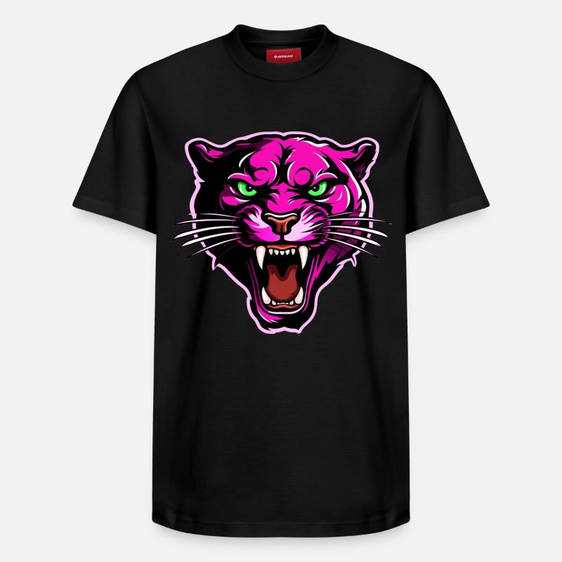 Panther Head Rose - T-shirt unisexe décontracté en coton Supima – de SPREAD - noir