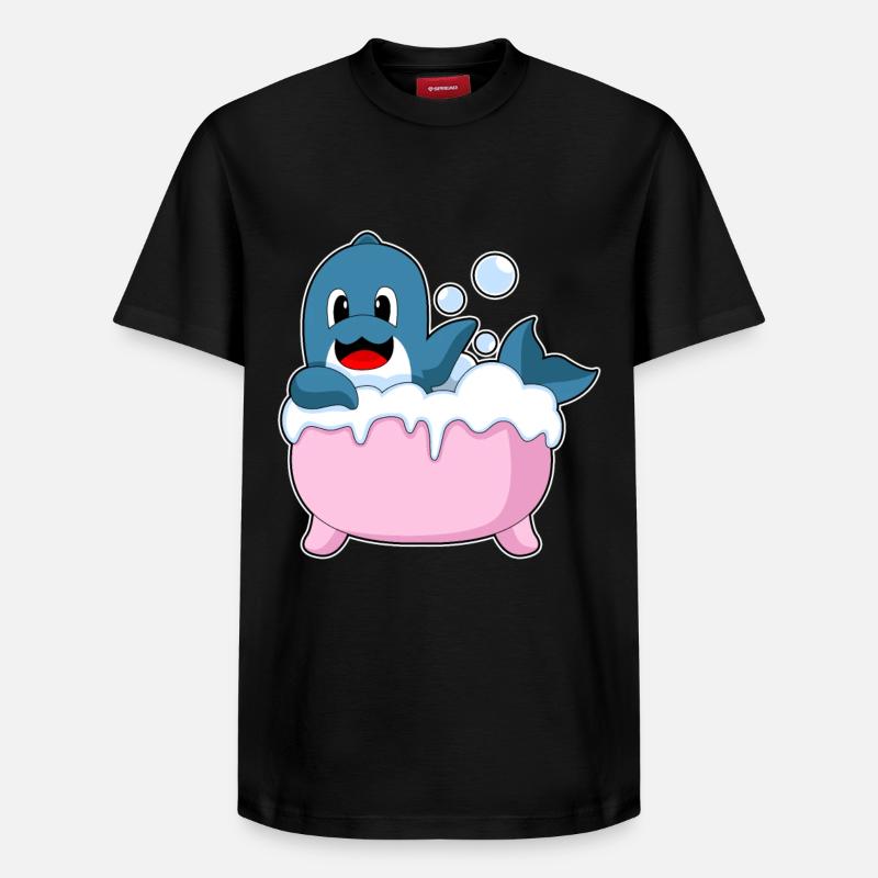 Baignoire dauphin - T-shirt unisexe décontracté en coton Supima – de SPREAD - noir