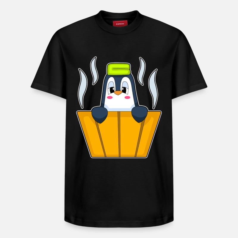 Baignoire pingouin - T-shirt unisexe décontracté en coton Supima – de SPREAD - noir