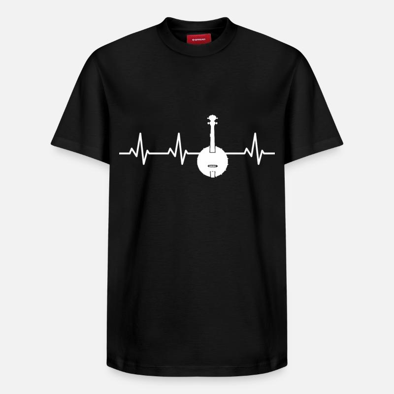 Banjo Heartbeat ECG - T-shirt unisexe décontracté en coton Supima – de SPREAD - noir