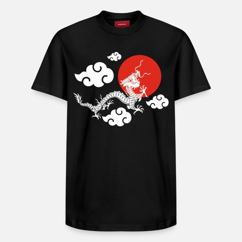 L'envol du dragon blanc - T-shirt unisexe décontracté en coton Supima – de SPREAD - noir