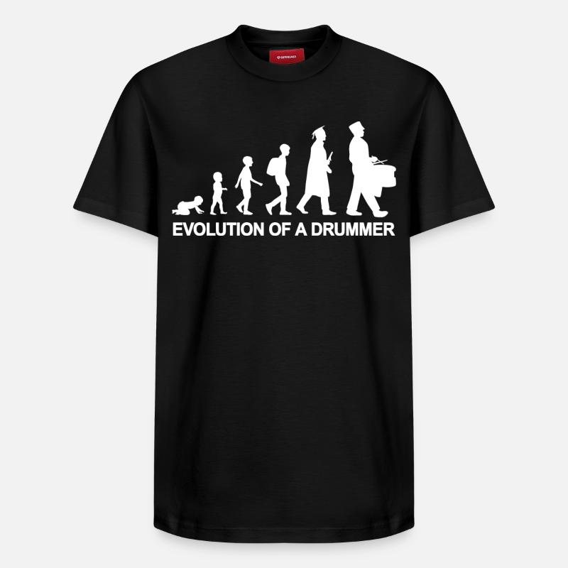 Évolution du batteur - T-shirt unisexe décontracté en coton Supima – de SPREAD - noir
