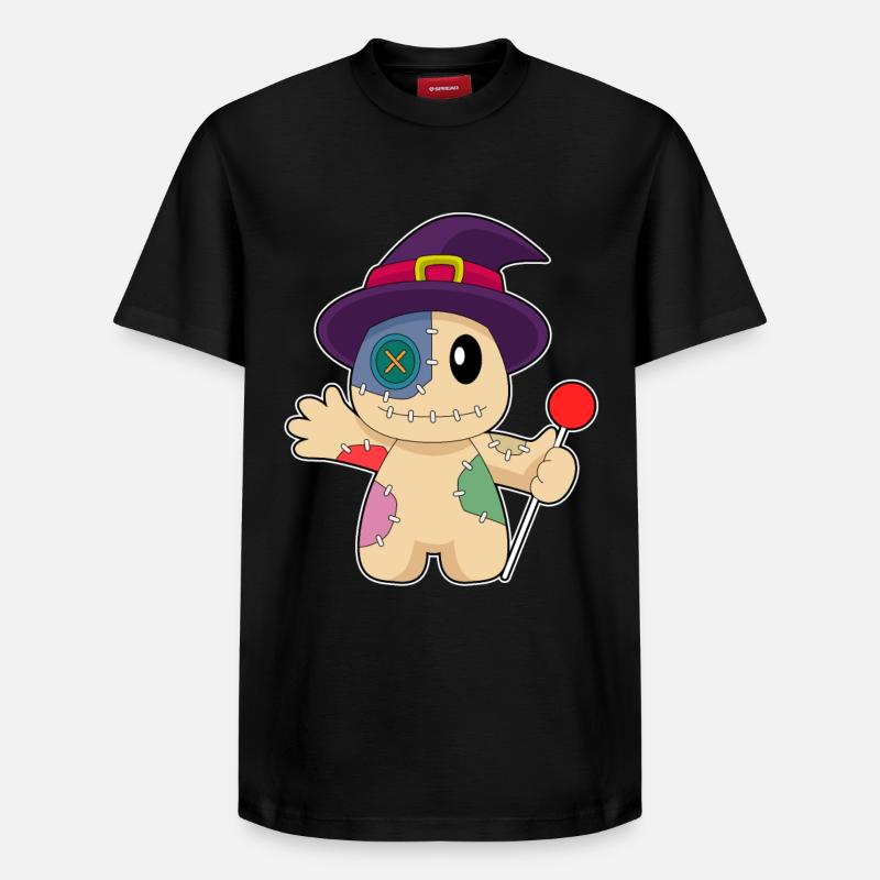 Poupée vaudou Halloween - T-shirt unisexe décontracté en coton Supima – de SPREAD - noir