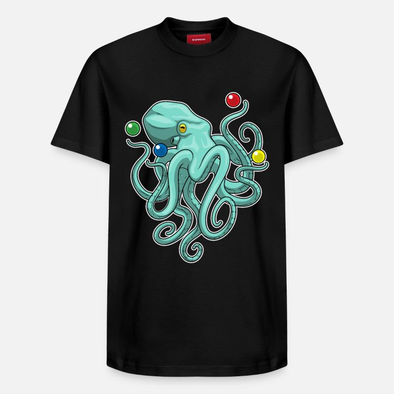 Jongleur de poulpe jongleur - T-shirt unisexe décontracté en coton Supima – de SPREAD - noir