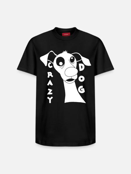 Mad Dog in White - Relaxed Unisex Supima Cotton T-Shirt – by SPREAD - black