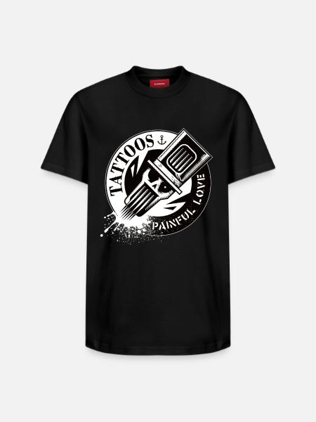 TATTOOS PAINFUL LOVE - Relaxed Unisex Supima Cotton T-Shirt – by SPREAD - black
