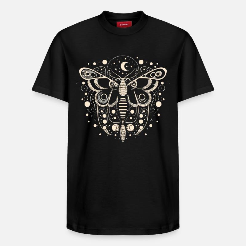 Celestial Moth - Relaxed Unisex Supima Cotton T-Shirt – by SPREAD - black