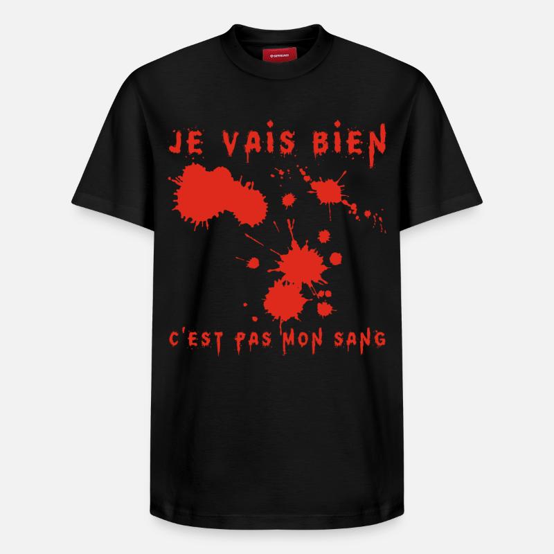 Je vais bien - T-shirt unisexe décontracté en coton Supima – de SPREAD - noir
