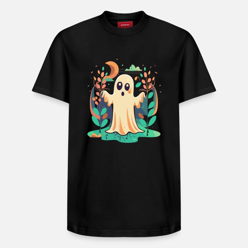 Fantôme d’Halloween - T-shirt unisexe décontracté en coton Supima – de SPREAD - noir