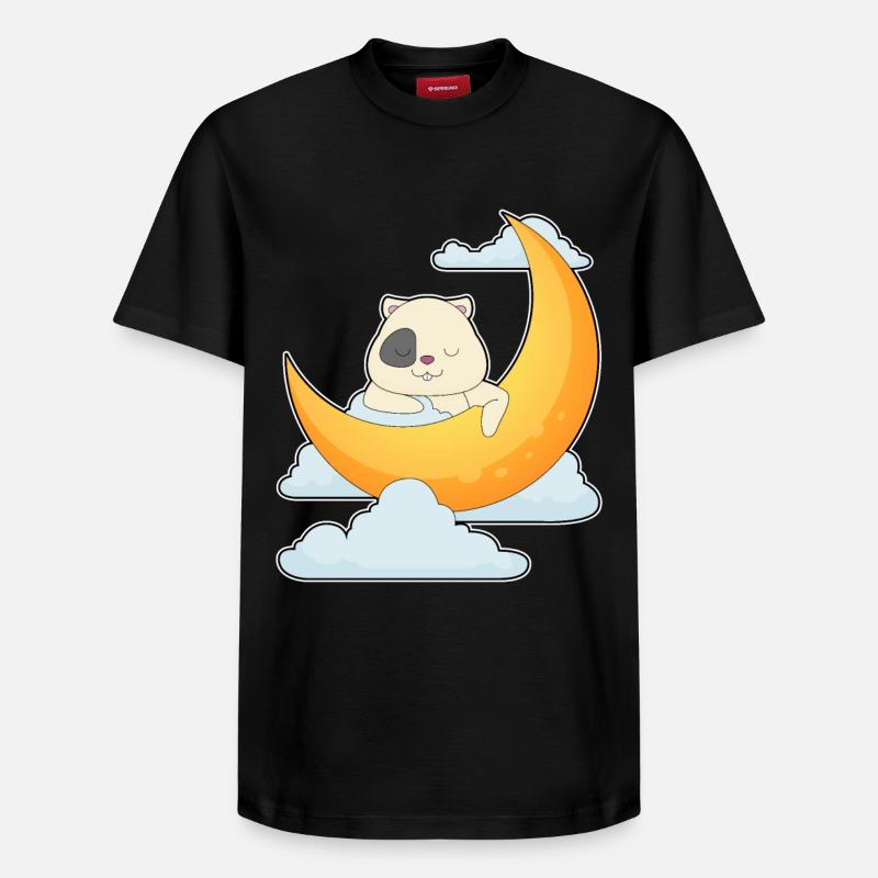 Hamster Nuages de lune - T-shirt unisexe décontracté en coton Supima – de SPREAD - noir