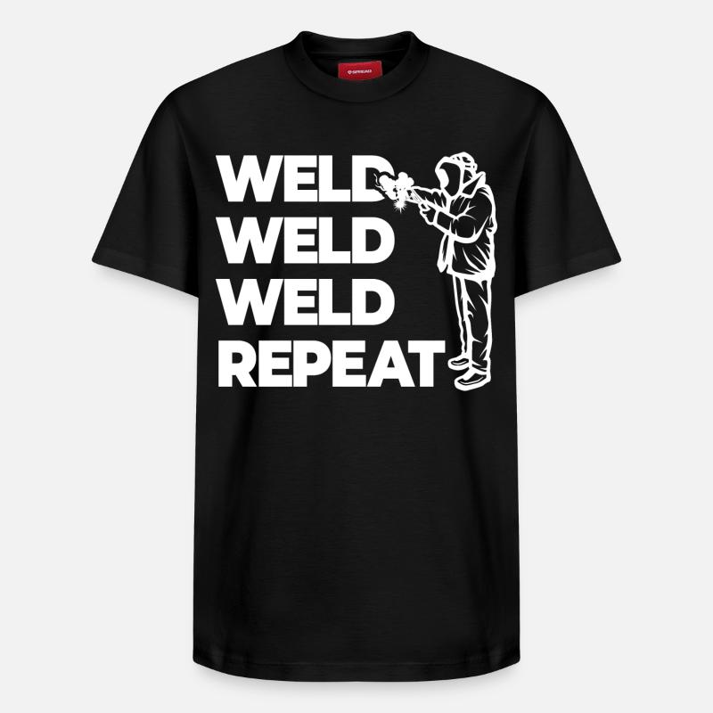 Weld Weld Weld Repeat - Relaxed Unisex Supima Cotton T-Shirt – by SPREAD - black