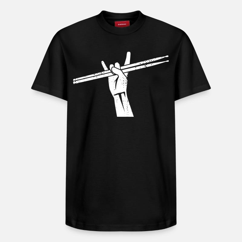 Batteur Musique Rock - T-shirt unisexe décontracté en coton Supima – de SPREAD - noir