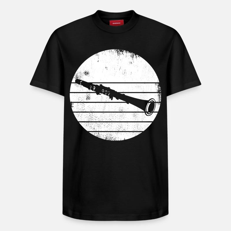 Esquisse de clarinette - T-shirt unisexe décontracté en coton Supima – de SPREAD - noir