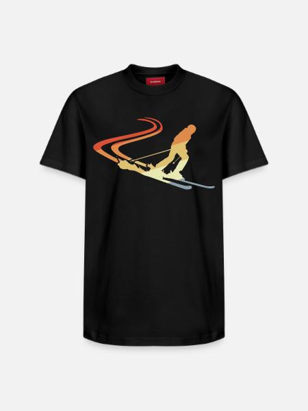 Funny Skier Drawing - Relaxed Unisex Supima Cotton T-Shirt – by SPREAD - black