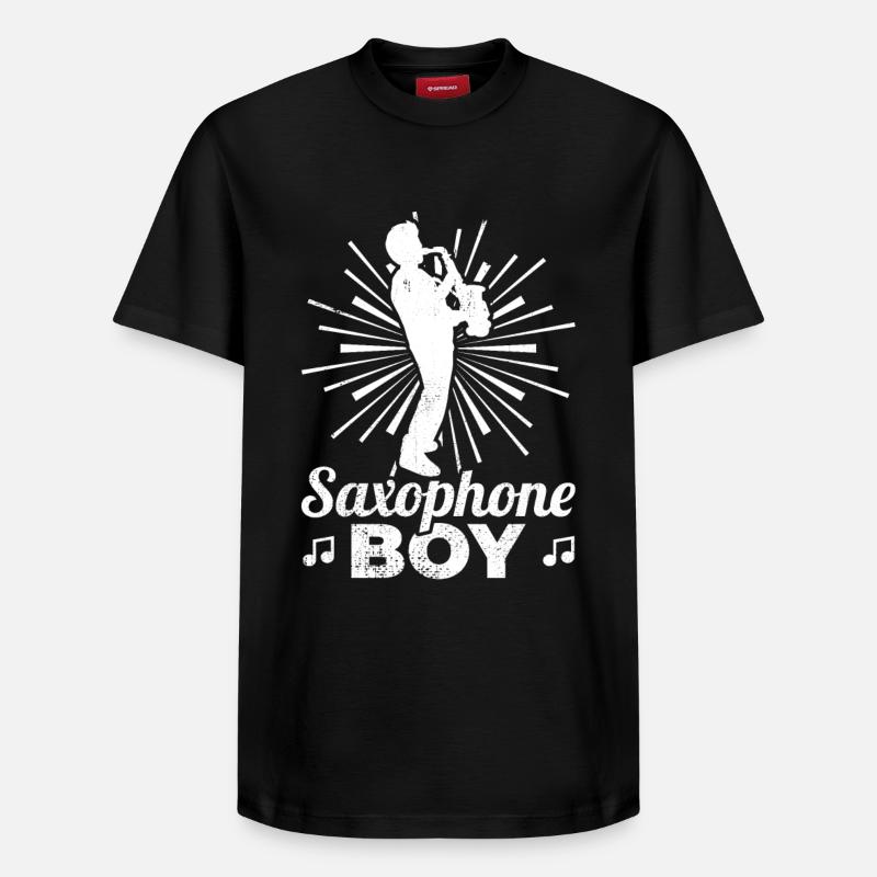 Saxophone Boy - T-shirt unisexe décontracté en coton Supima – de SPREAD - noir