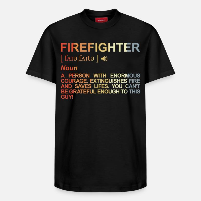 Feuerwehrmann Begriff - Relaxed Unisex Supima Cotton T-Shirt – von SPREAD - Schwarz