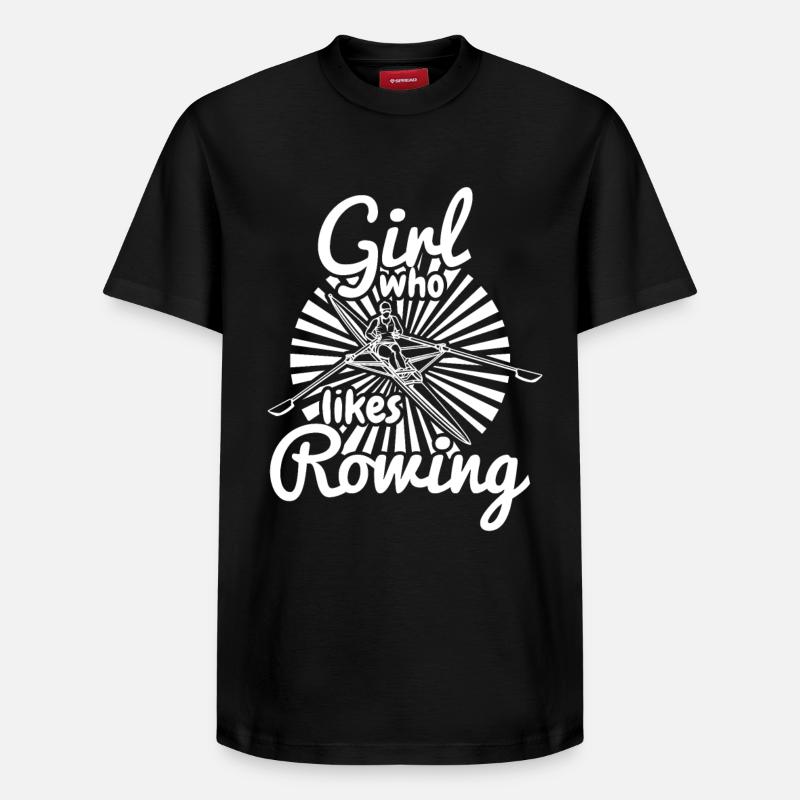 Fille qui aime ramer - T-shirt unisexe décontracté en coton Supima – de SPREAD - noir