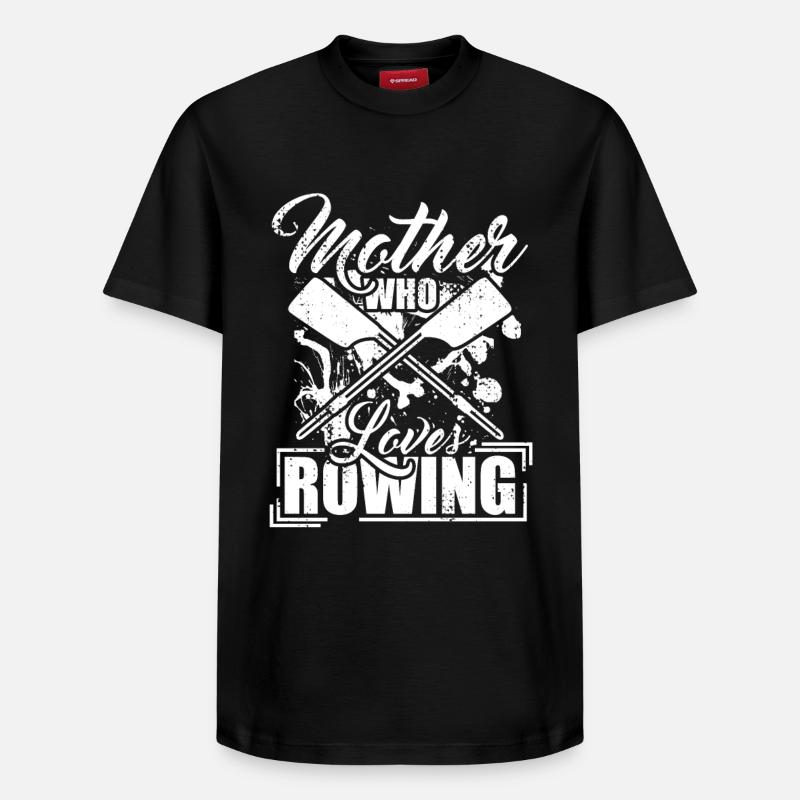 Maman qui aime l’aviron - T-shirt unisexe décontracté en coton Supima – de SPREAD - noir