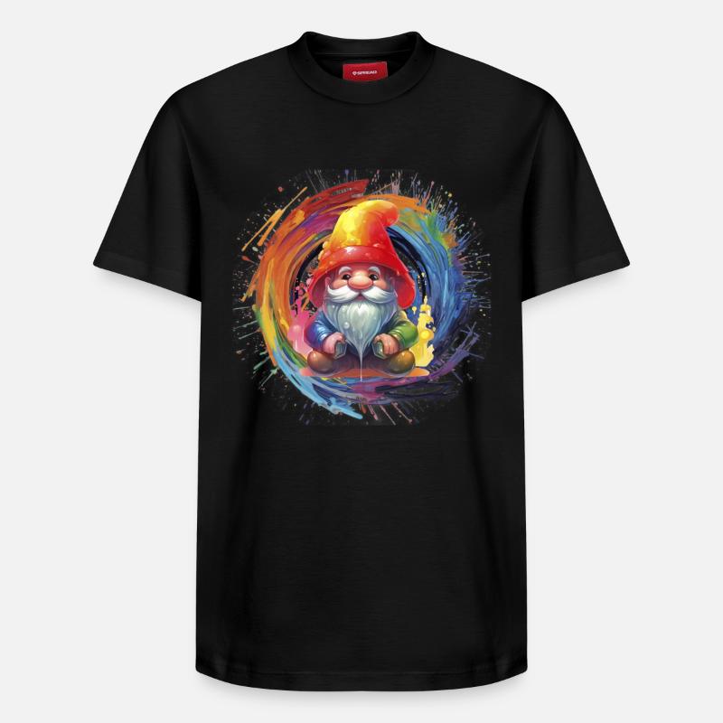 Bunter Weihnachtszwerg Zauberer - Relaxed Unisex Supima Cotton T-Shirt – von SPREAD - Schwarz