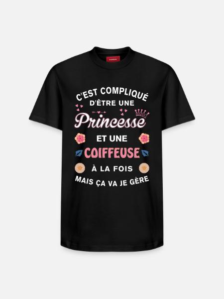 Cadeau Humoristique Coiffeuse Princesse - T-shirt unisexe décontracté en coton Supima – de SPREAD - noir