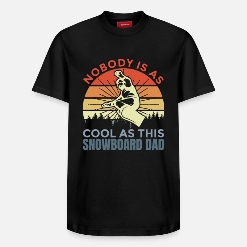 Papa snowboard - T-shirt unisexe décontracté en coton Supima – de SPREAD - noir