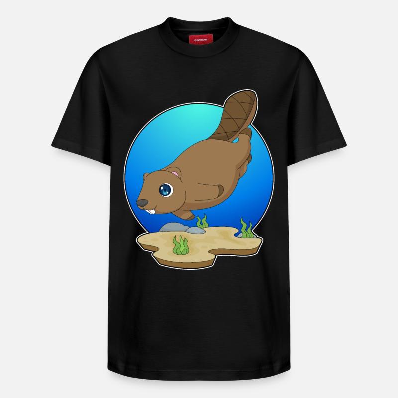 Beaver Diver Plongée - T-shirt unisexe décontracté en coton Supima – de SPREAD - noir
