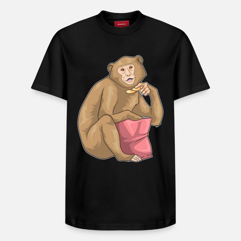 Sac à puces Monkey Chips - T-shirt unisexe décontracté en coton Supima – de SPREAD - noir