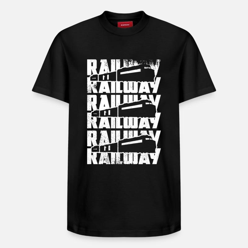 Croquis de train - T-shirt unisexe décontracté en coton Supima – de SPREAD - noir