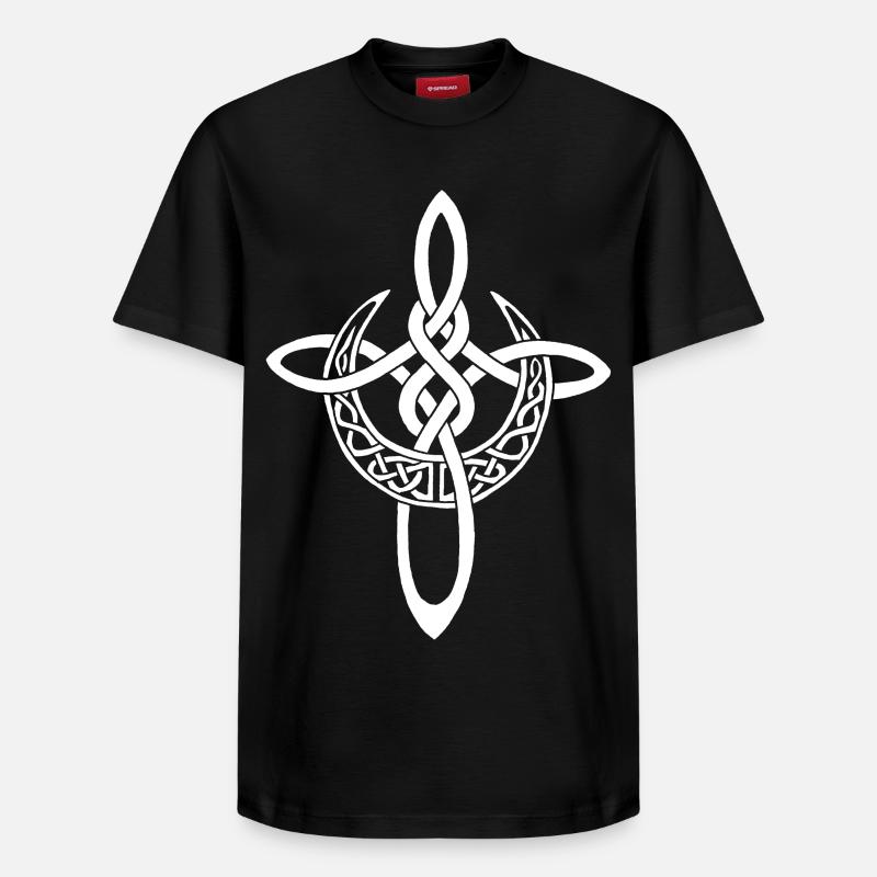 Croix lunaire blanche - T-shirt unisexe décontracté en coton Supima – de SPREAD - noir
