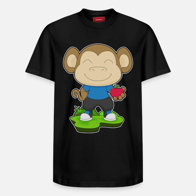 Monkey Apple - Relaxed Unisex Supima Cotton T-Shirt – by SPREAD - black